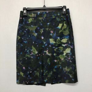 J Crew Women No. 2 Pencil Skirt Floral Size 0 Cotton Blend Back Zip B257 -7